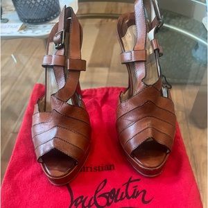 Christian Louboutin stitched leather stitched heels size 7.5!